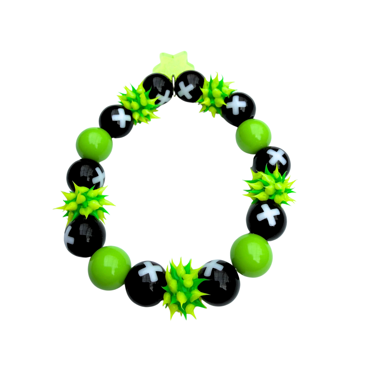 Y2K Green Punk Spike Bracelet