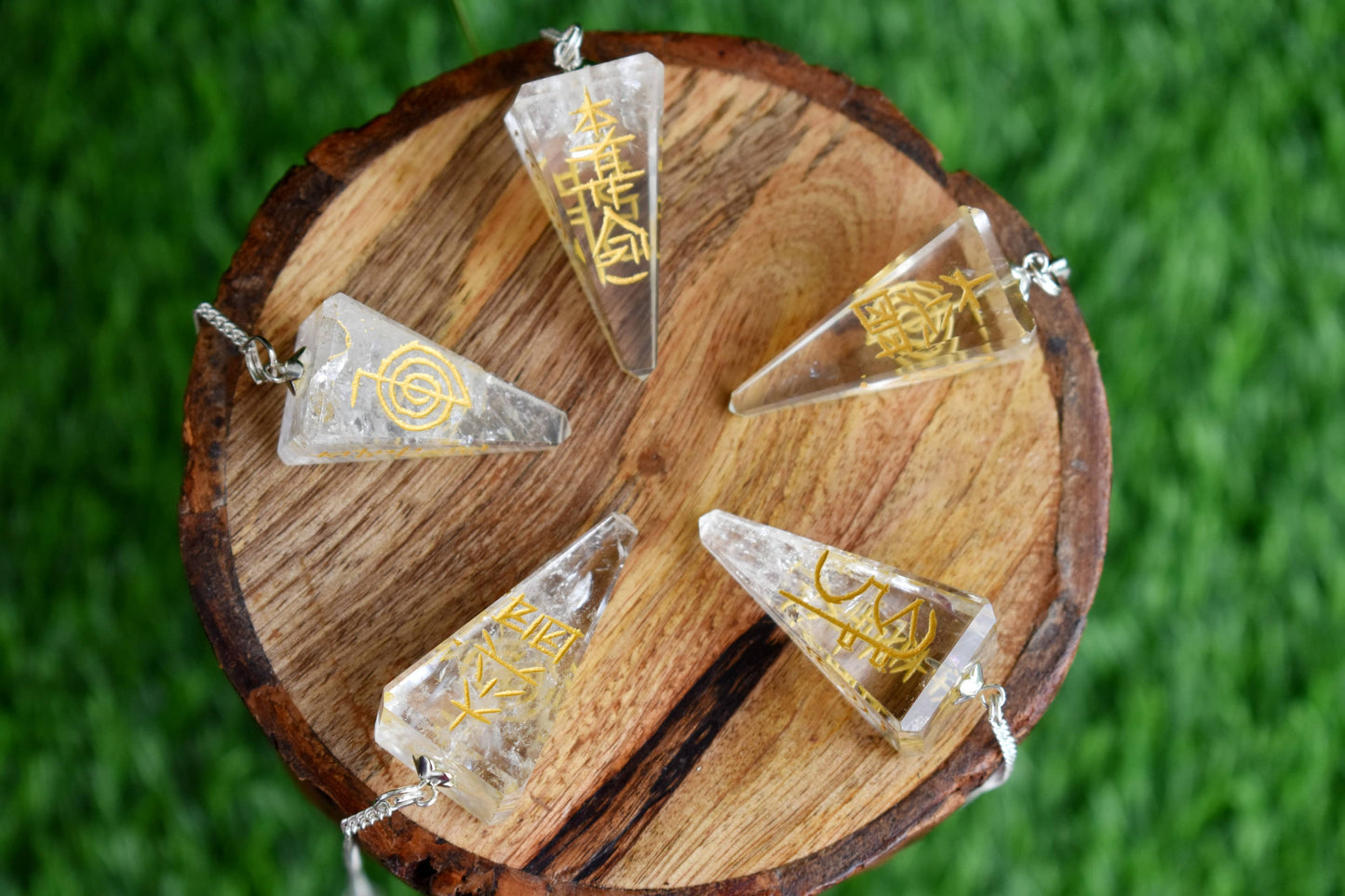 Clear Quartz Reiki Pendulum, Hexagon Crystal Reiki Pendulum