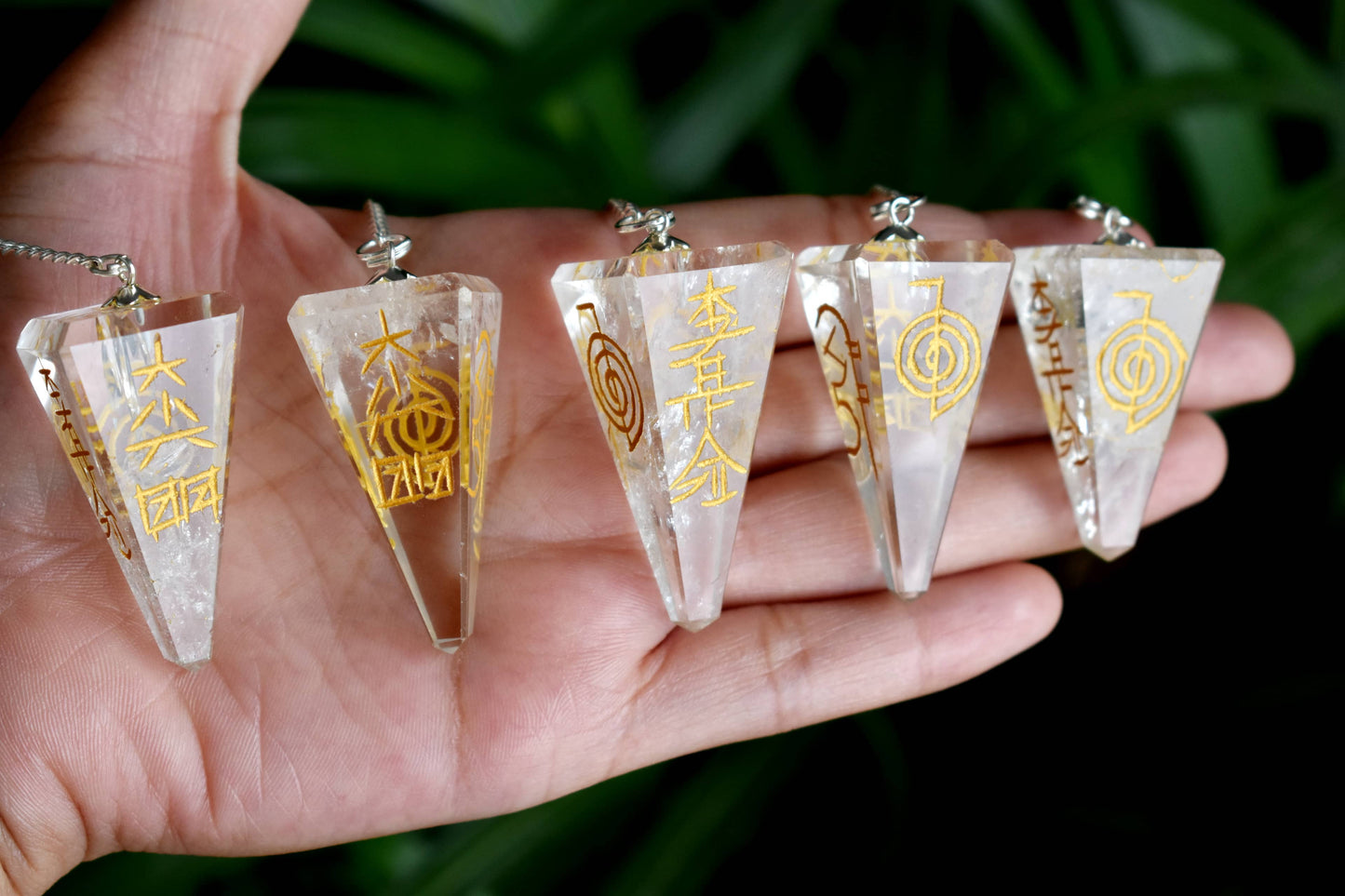 Clear Quartz Reiki Pendulum, Hexagon Crystal Reiki Pendulum