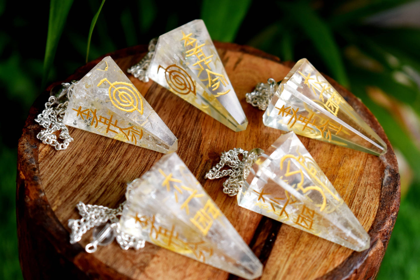 Clear Quartz Reiki Pendulum, Hexagon Crystal Reiki Pendulum
