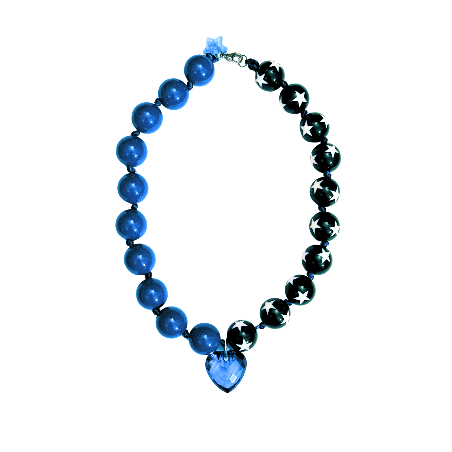 Star Punk Necklace Black and Blue