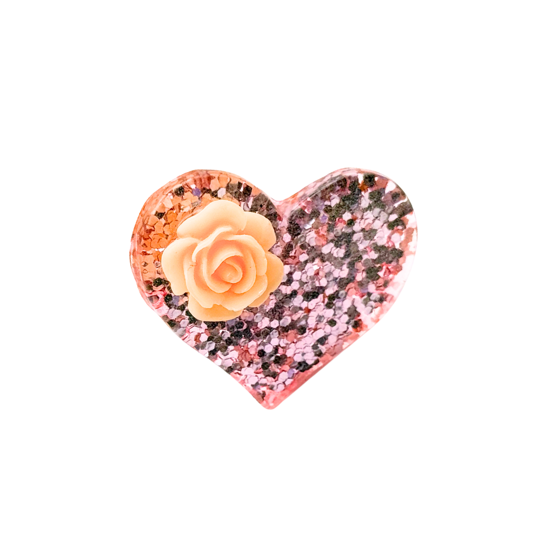 Champagne Sparkle Heart Cocktail Ring