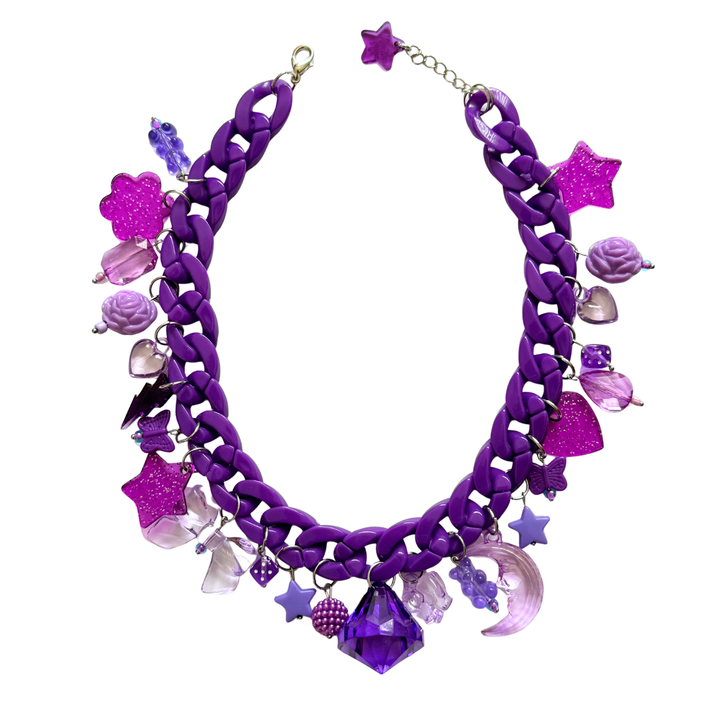 Purple Charm Bomb Necklace