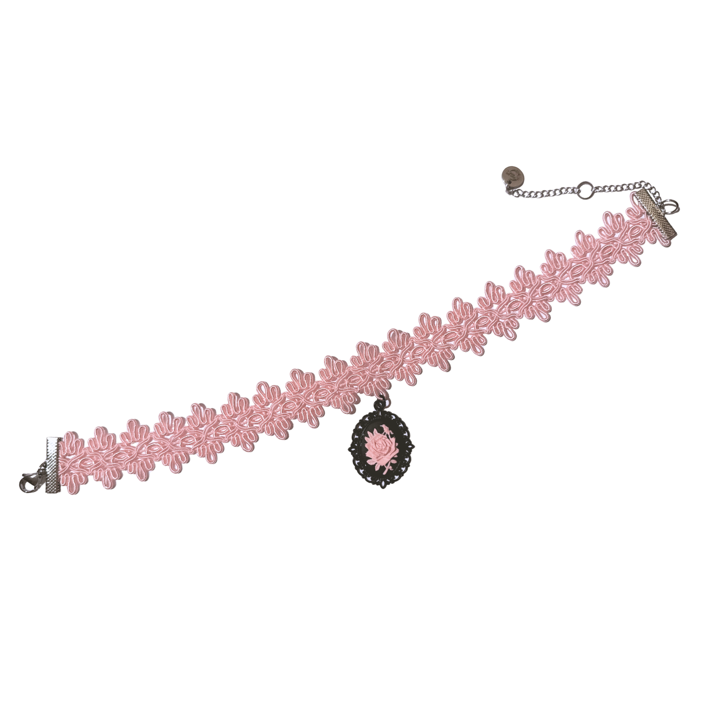 Pink Lace Choker Necklace
