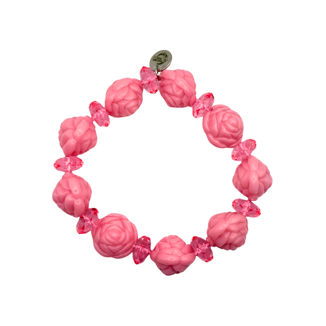 Soft Pink I Deserve Crystals and Roses Bracelet