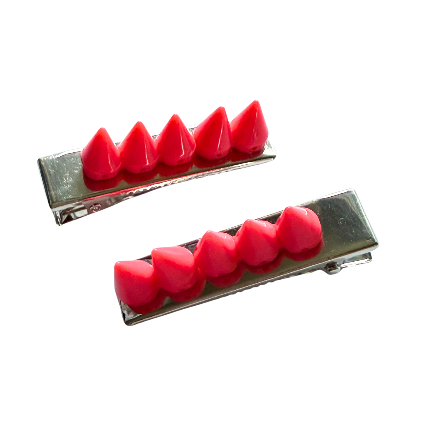 Neon Pink Spiked Hair Clips