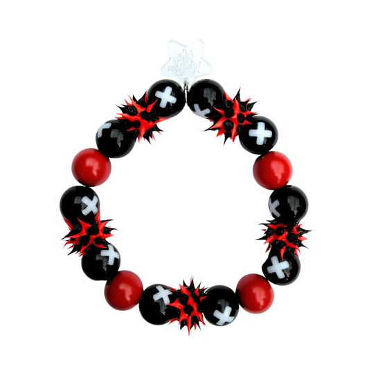 Y2K Red Punk Spike Bracelet