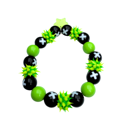 Y2K Green Punk Spike Bracelet