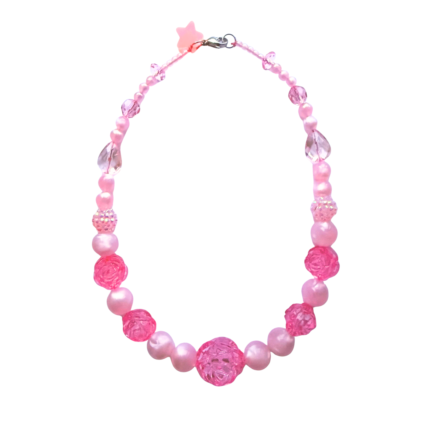 Pink Crystal I Deserve Roses Necklace