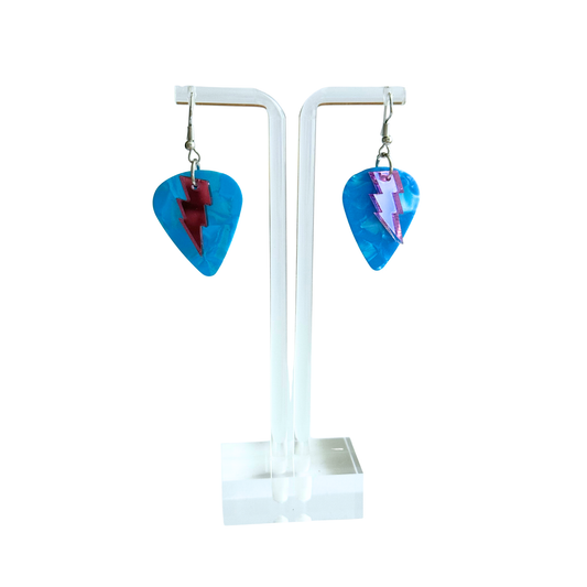 Blue Pink Rock Star Earrings