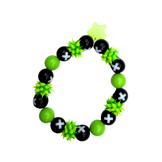 Y2K Green Punk Spike Bracelet