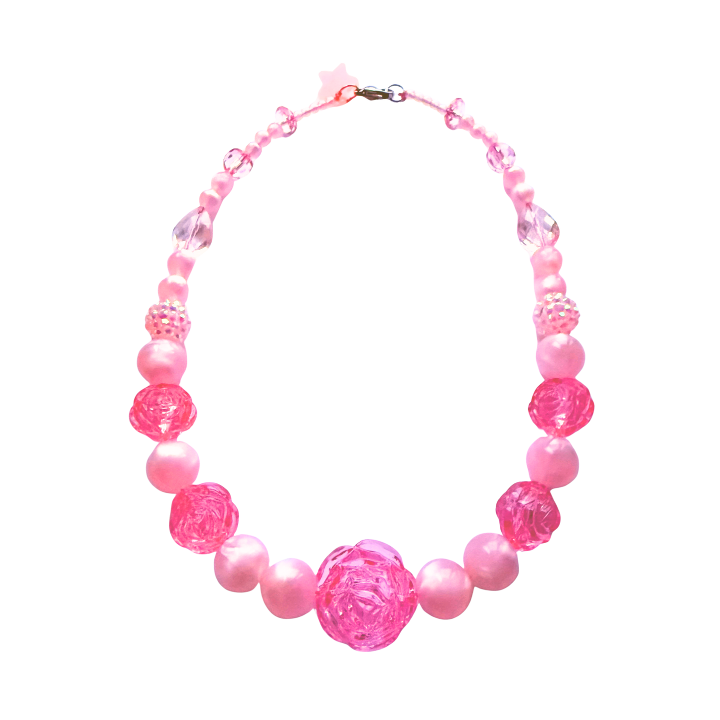 Pink Crystal I Deserve Roses Necklace