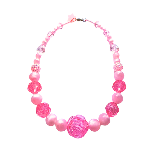 Pink Crystal I Deserve Roses Necklace
