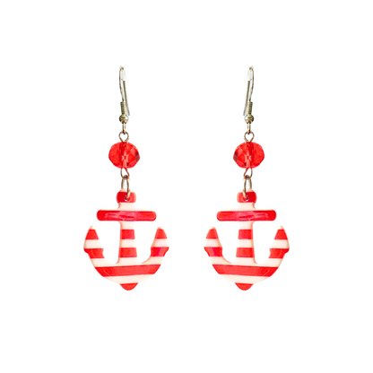 Red Anchors Away Earrings