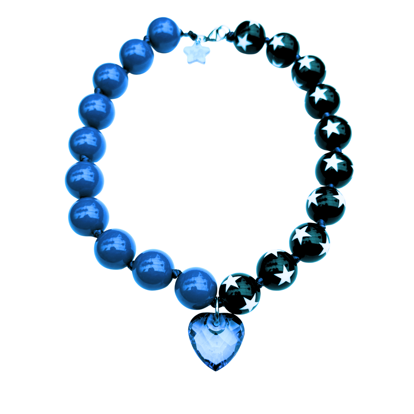 Star Punk Necklace Black and Blue