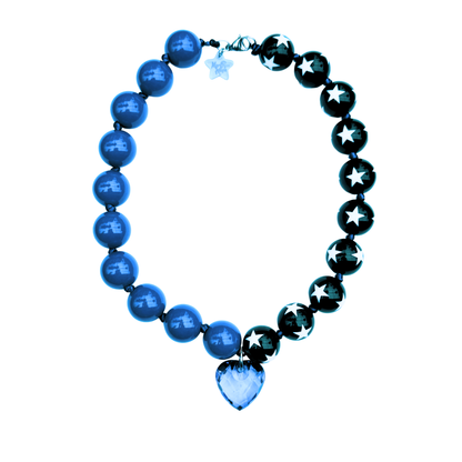 Star Punk Necklace Black and Blue