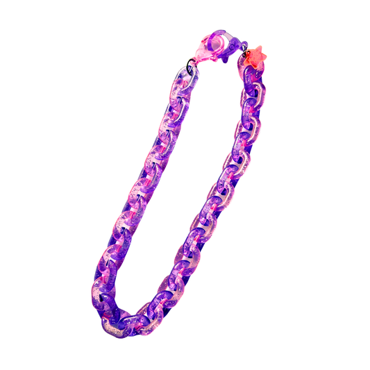 Pink Purple Chunky Glitter Chain
