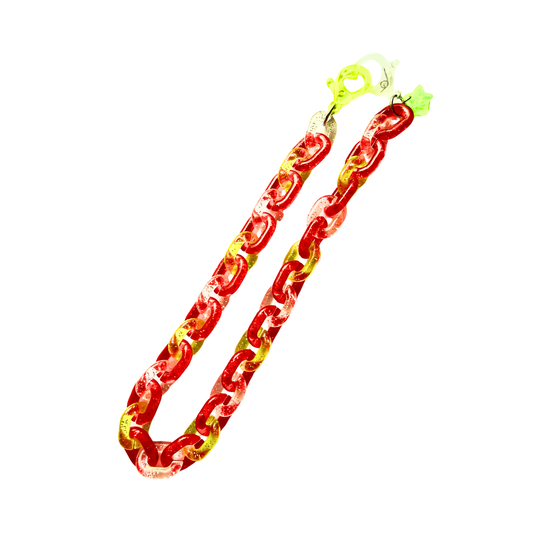 Red Yellow Chunky Glitter Chain