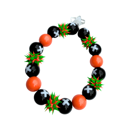 Y2K Orange Punk Spike Bracelet