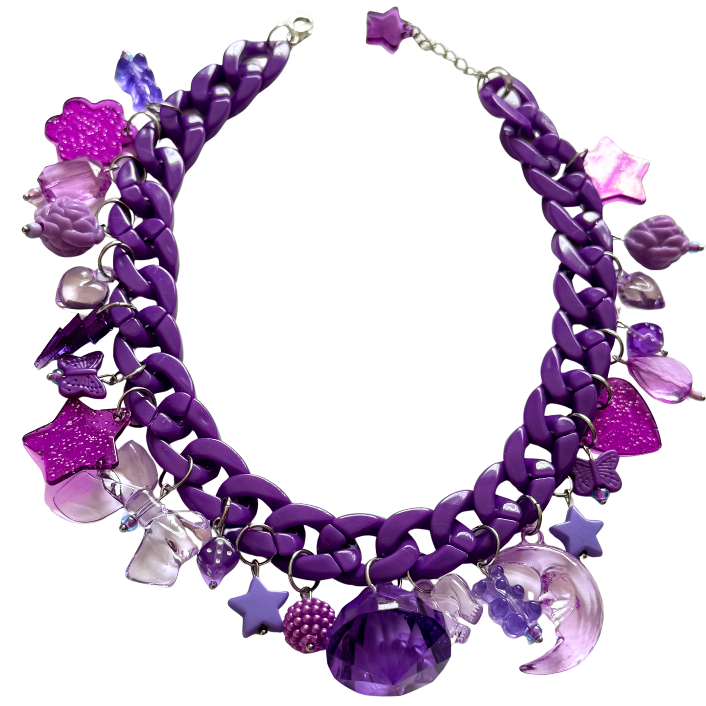 Purple Charm Bomb Necklace