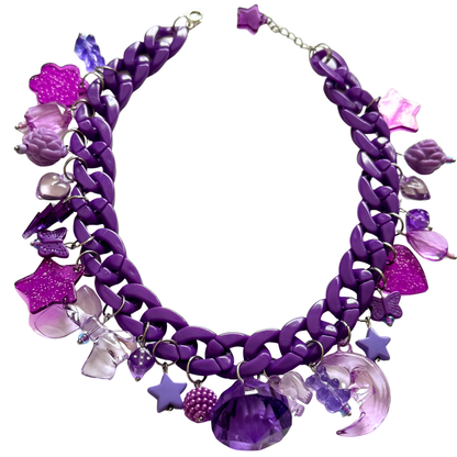 Purple Charm Bomb Necklace