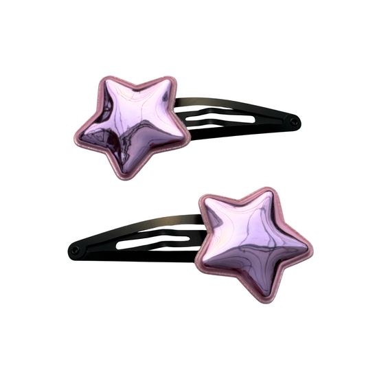 Pink Kawaii Star Hair Clips