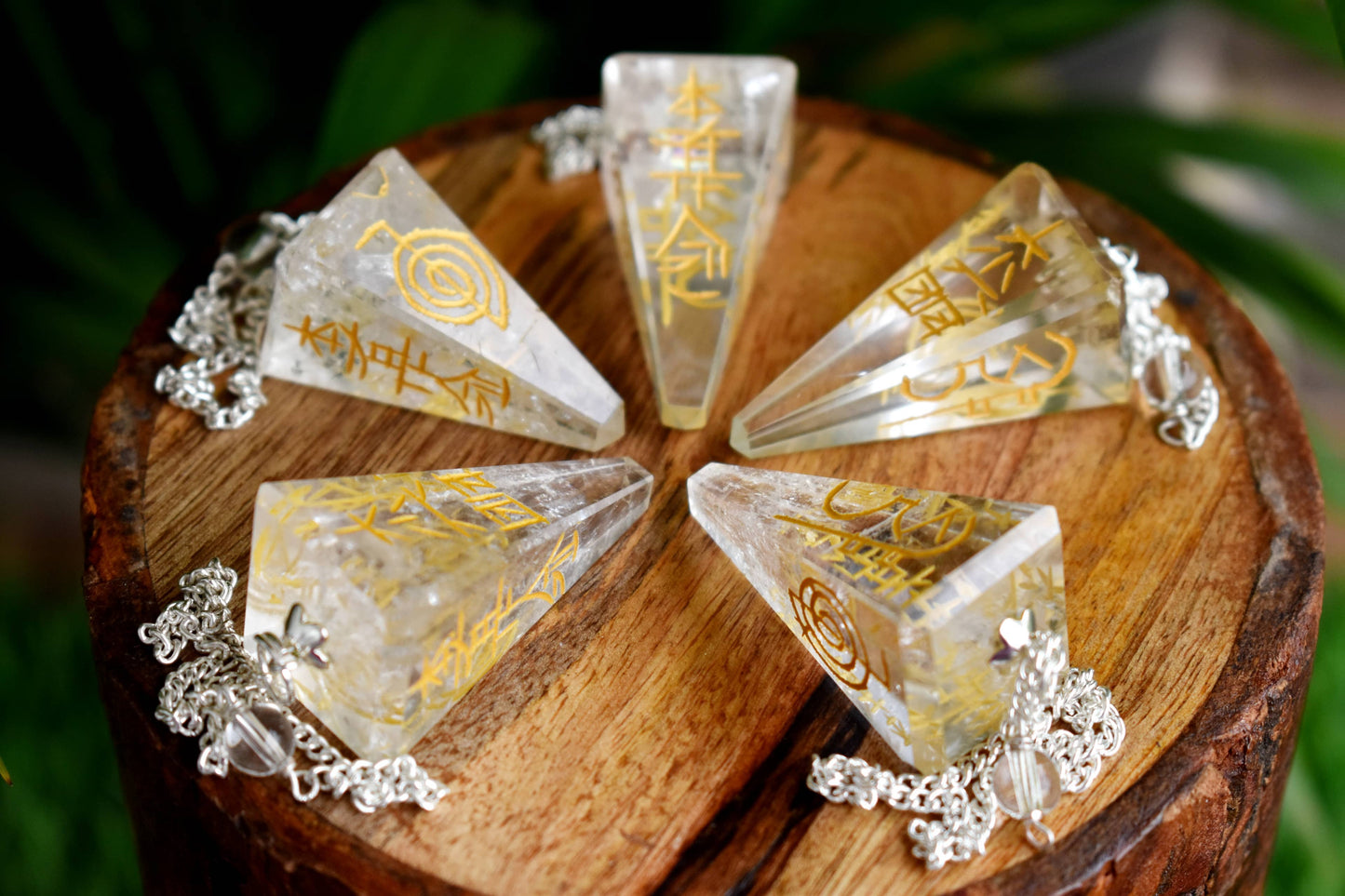 Clear Quartz Reiki Pendulum, Hexagon Crystal Reiki Pendulum