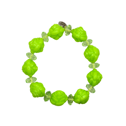 Lime I Deserve Crystals and Roses Bracelet