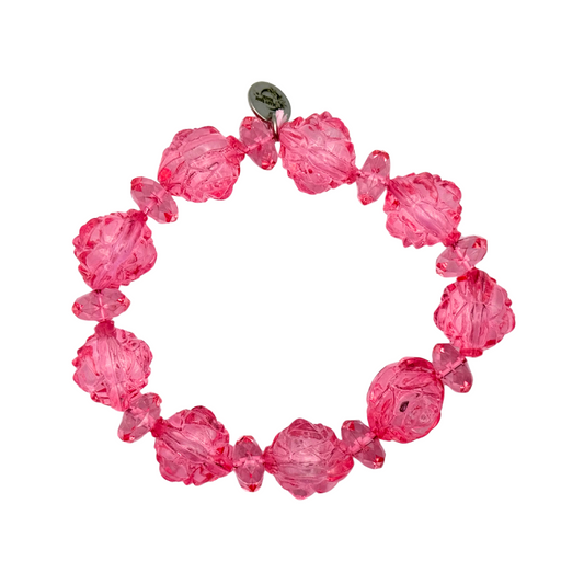 Pink I Deserve Crystals and Roses Bracelet