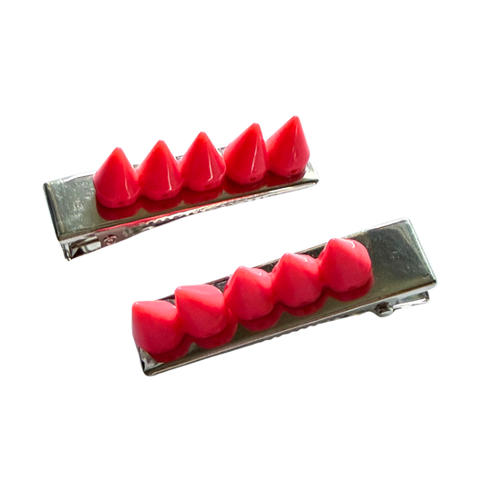 Neon Pink Spiked Hair Clips