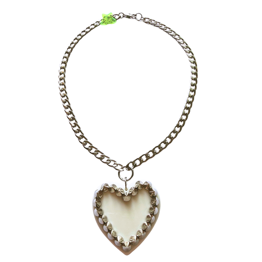 White Heart of Thorns Necklace