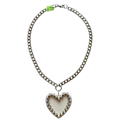 White Heart of Thorns Necklace