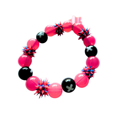 Y2K Pink Punk Spike Bracelet